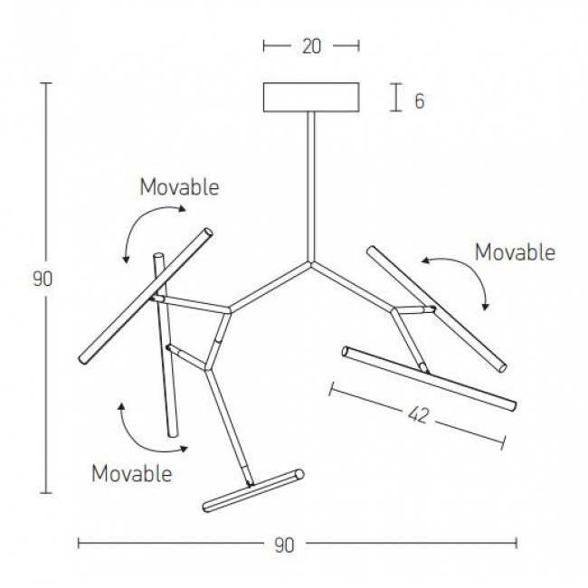 Φωτιστικό LED 49W 3000k Χρυσό 2071 ZAMBELIS