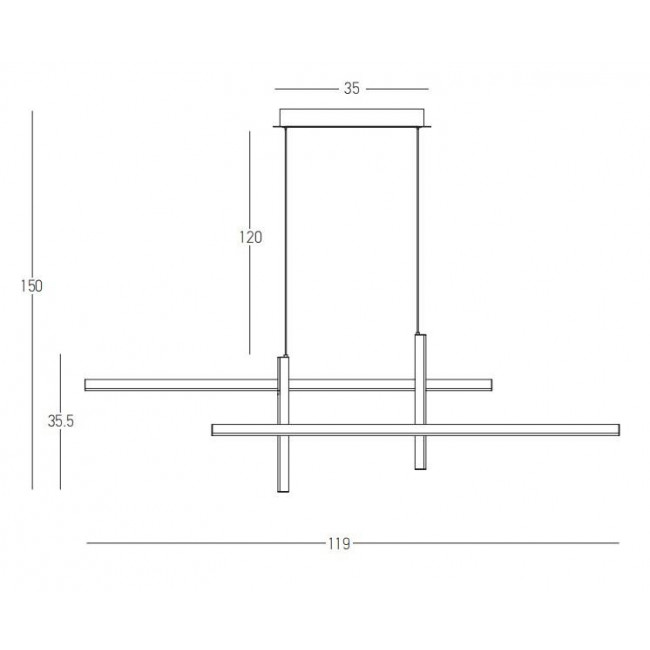 Φωτιστικό LED 47W 3000k Μαύρο 22023 ZAMBELIS