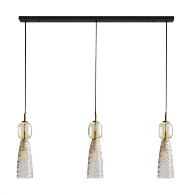 Φωτιστικό Τρίφωτο E14 Μαύρο Και Ορείχαλκος 23009 ZAMBELIS