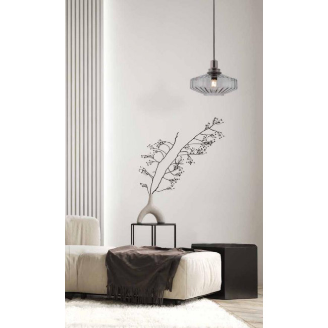 Φωτιστικό Μονόφωτο E27 Γκρι Και Φυμέ 23012 ZAMBELIS