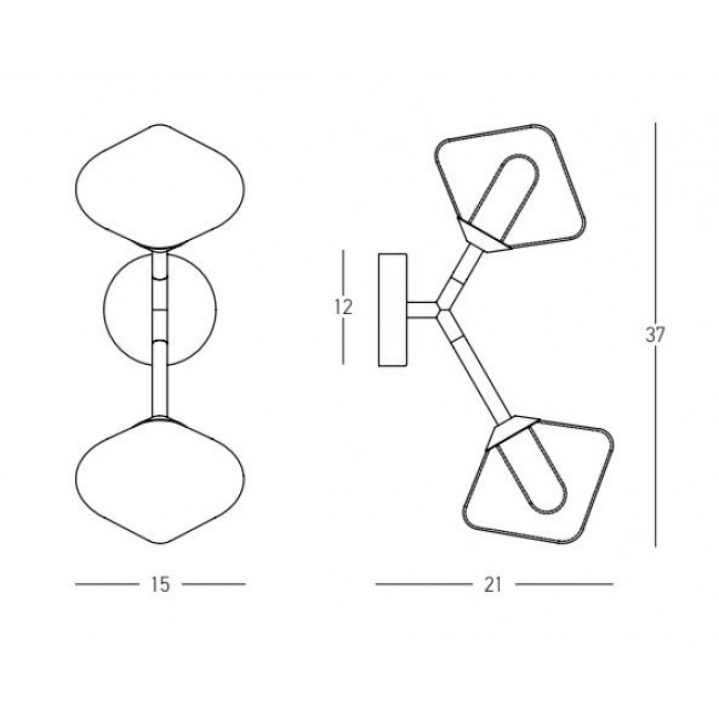 Απλίκα Δίφωτη G9 Χρυσό Και Διαφανό 23022 ZAMBELIS