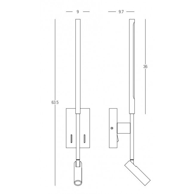 Απλίκα LED 7.5W 3000k Μαύρο 23039 ZAMBELIS