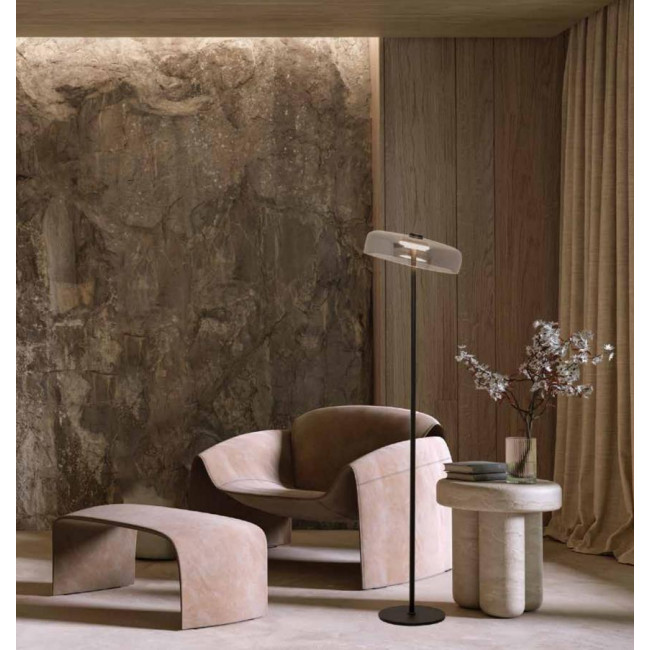 Φωτιστικό Δαπέδου LED 15W 3000k Μαύρο Και Φυμέ 23055 ZAMBELIS