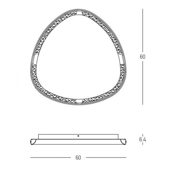 Πλαφονιέρα LED 32W 3000k Μαύρο 23087 ZAMBELIS