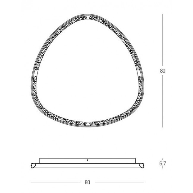 Πλαφονιέρα LED 39W 3000k Μαύρο 23090 ZAMBELIS