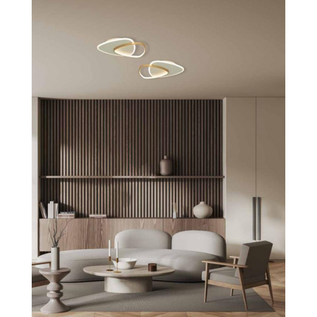 Πλαφονιέρα LED 36W 3000k Λευκό Και Χρυσό 23093 ZAMBELIS