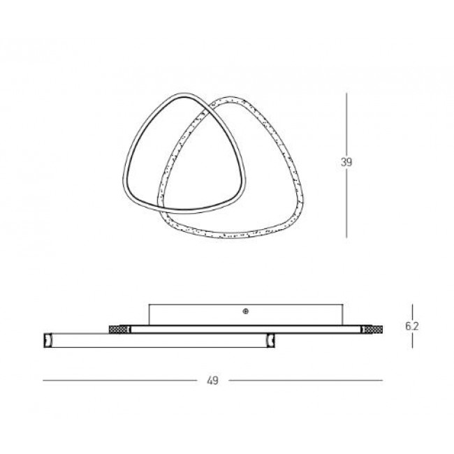 Πλαφονιέρα LED 36W 3000k Λευκό Και Χρυσό 23093 ZAMBELIS
