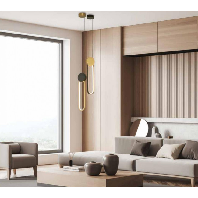 Φωτιστικό LED 13W 3000k Μαύρο Και Χρυσό 23100 ZAMBELIS