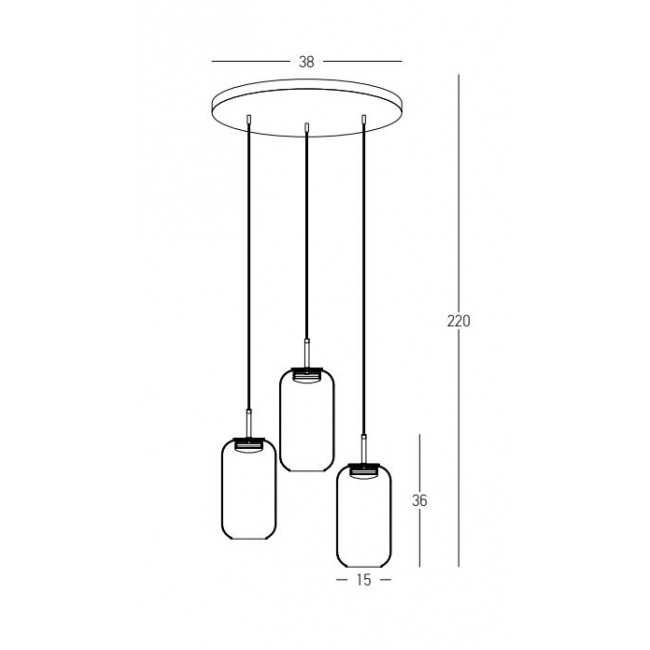 Φωτιστικό LED 36W 3000k Μαύρο Και Χρυσό 23231 ZAMBELIS