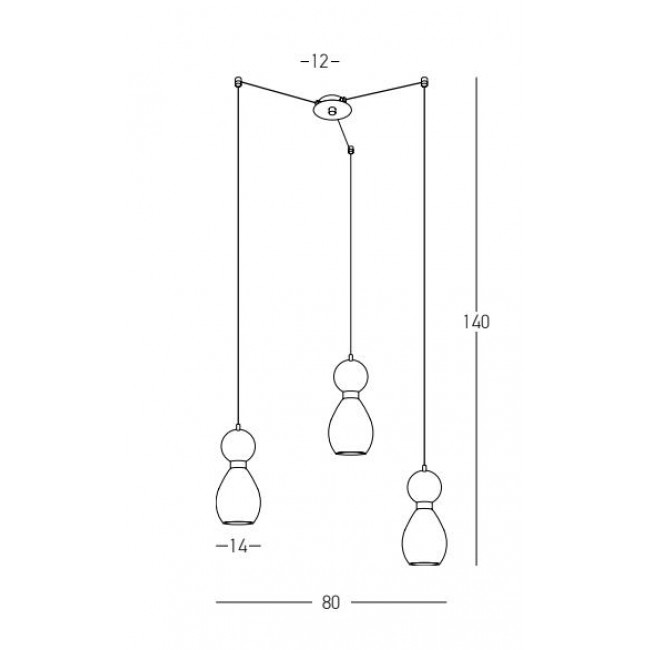 Φωτιστικό Τρίφωτο E14 Μαύρο Και Χρυσό 23245 ZAMBELIS