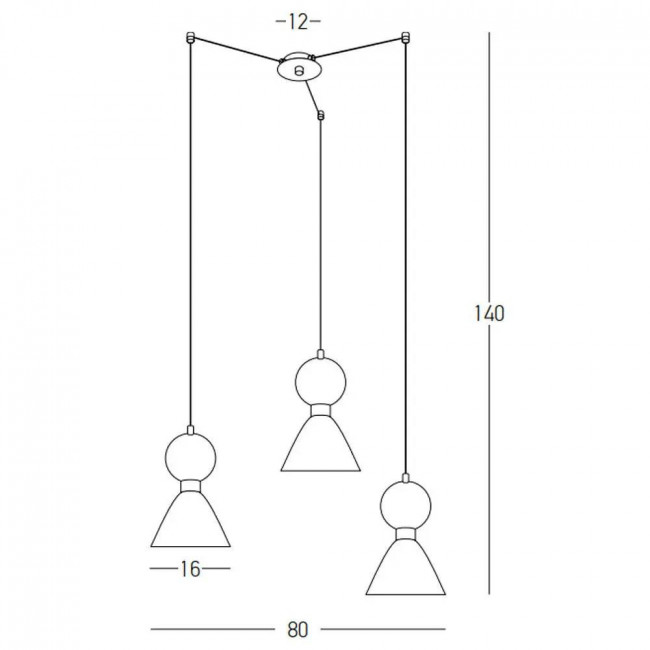 Φωτιστικό Τρίφωτο E14 Μαύρο Και Χρυσό 23249 ZAMBELIS
