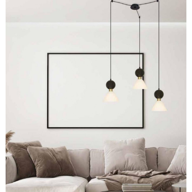 Φωτιστικό Τρίφωτο E14 Πράσινο Και Χρυσό 23250 ZAMBELIS