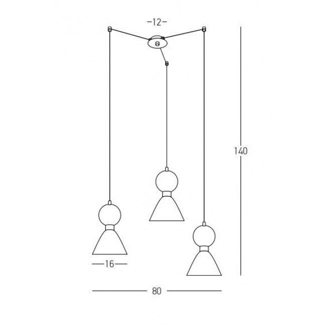 Φωτιστικό Τρίφωτο E14 Πράσινο Και Χρυσό 23250 ZAMBELIS