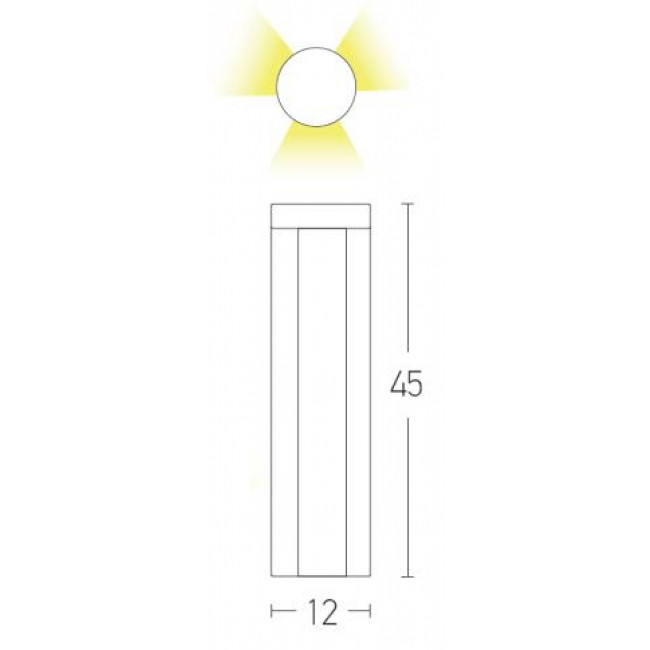 Φωτιστικό Κολώνα LED 15W 3000k Γραφίτη E132 ZAMBELIS