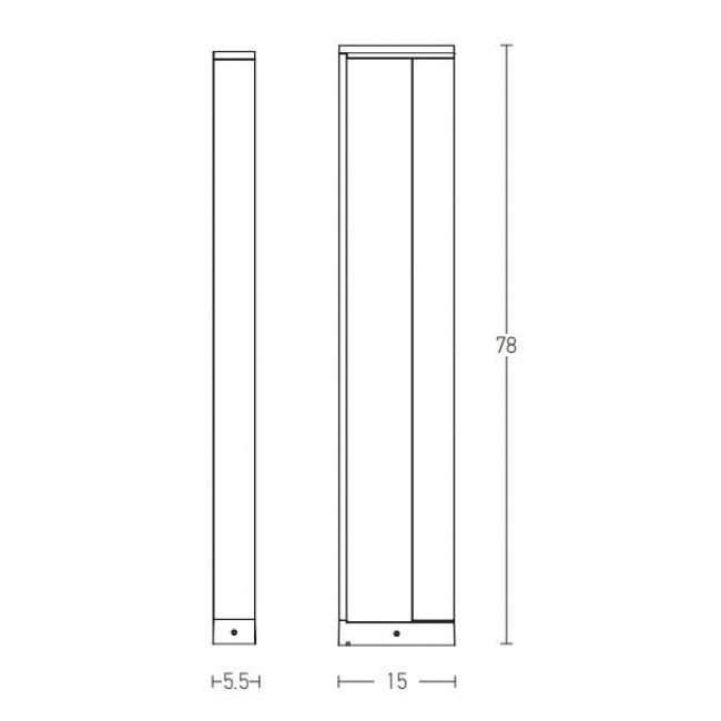 Φωτιστικό Κολώνα LED 10W 3000k Γραφίτης E208 ZAMBELIS