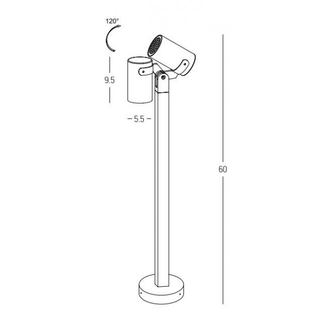 Φωτιστικό Κολώνα GU10 Γραφίτης E325 ZAMBELIS
