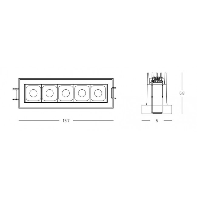 Φωτιστικό Χωνευτό LED 12W 3000K Γραφίτης E332 ZAMBELIS