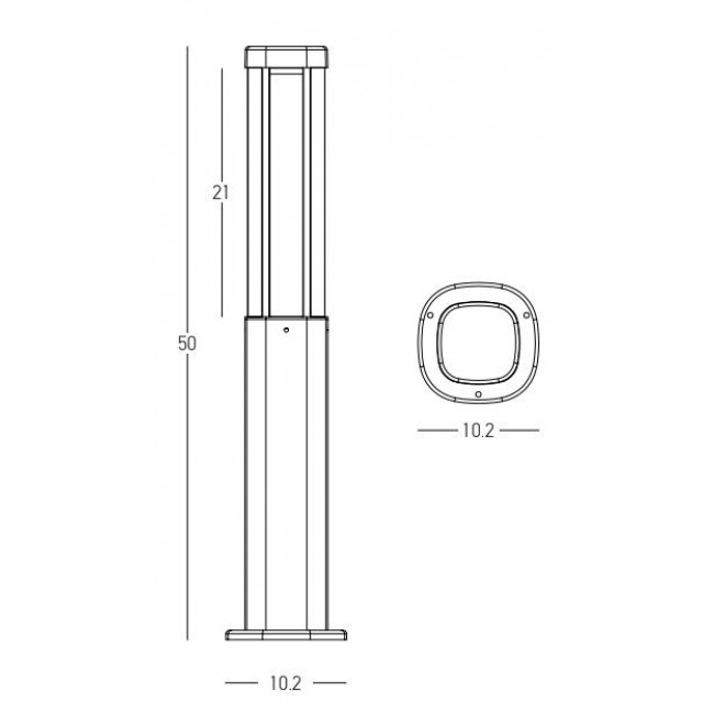 Φωτιστικό Κολώνα LED 7W 3000k Γραφίτης E355 ZAMBELIS