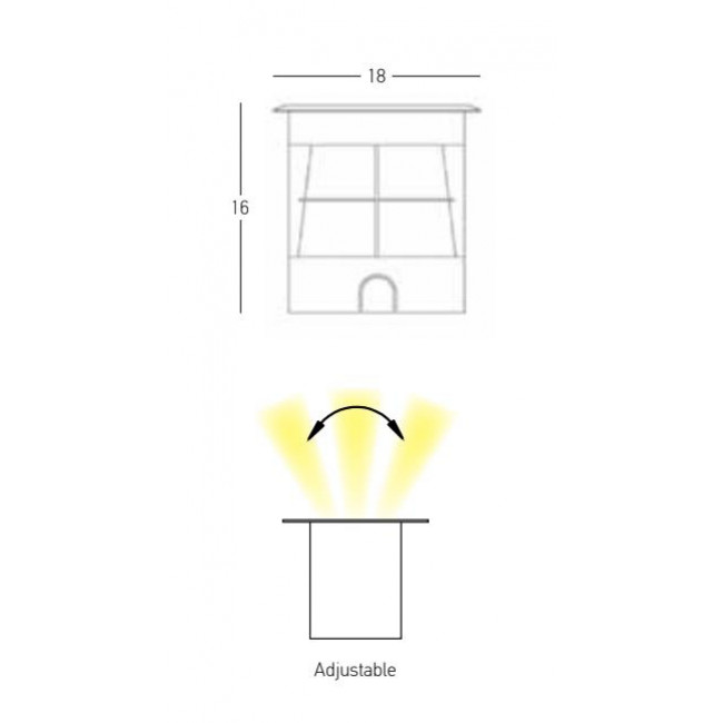 Σπότ Χωνευτό LED 15W 3000k Ατσάλι E361 ZAMBELIS