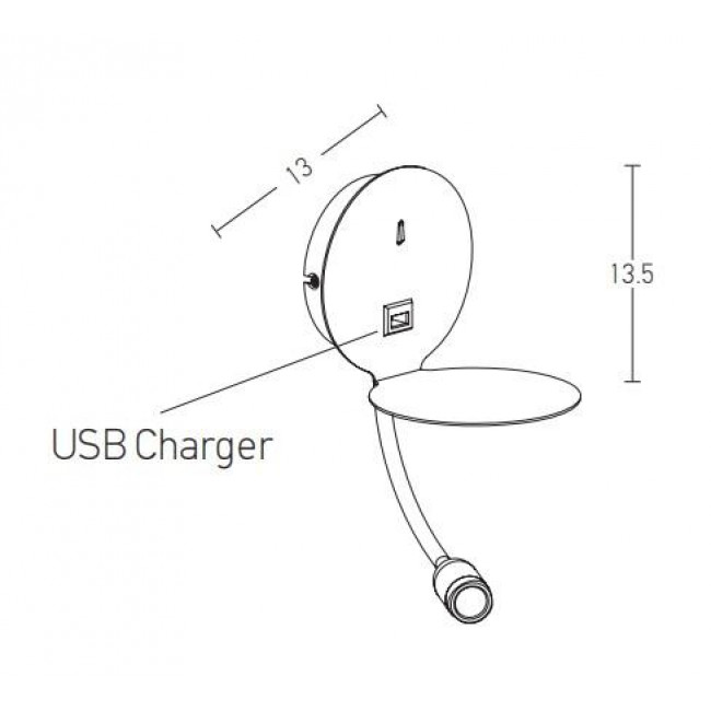 Σποτ Επίτοιχο LED 3W 3000k Λευκό Με USB H58 ZAMBELIS