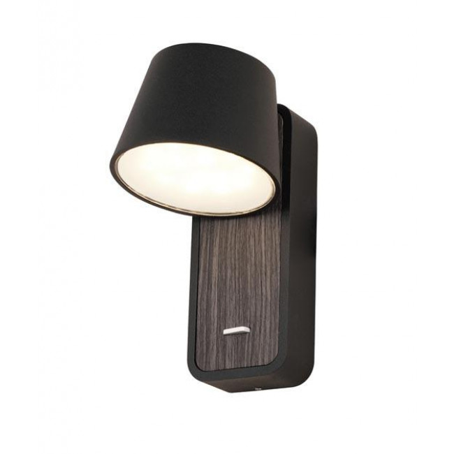 Απλίκα LED 7W 3000k Μαύρο Και Ξύλο H61 ZAMBELIS