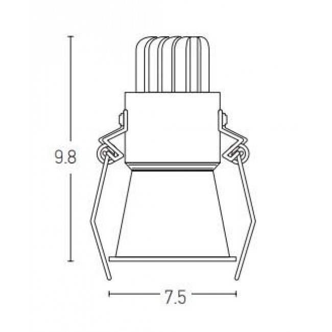 Σπότ Χωνευτό LED 10W 3000k Λευκό Σταθερό S075 ZAMBELIS