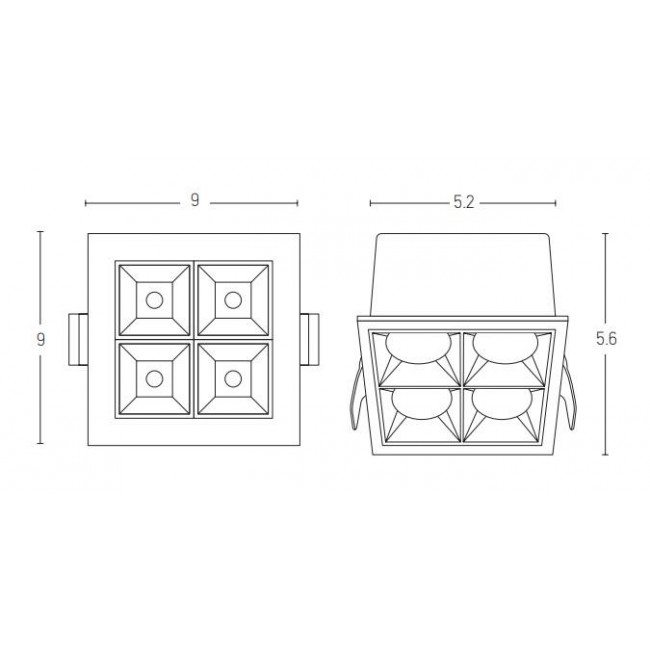 Σπότ Χωνευτό LED 12W 3000k Λευκό S102 ZAMBELIS