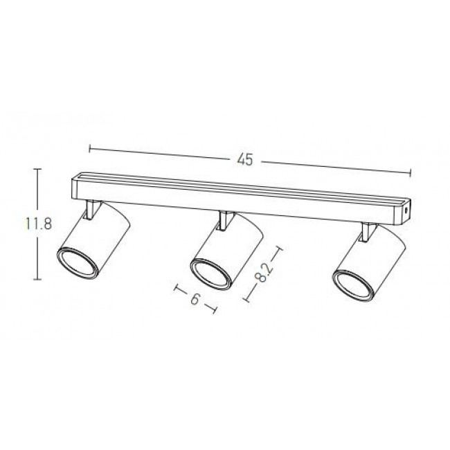 Σποτ Οροφής Τρίφωτο GU10 Μαύρο S106 ZAMBELIS