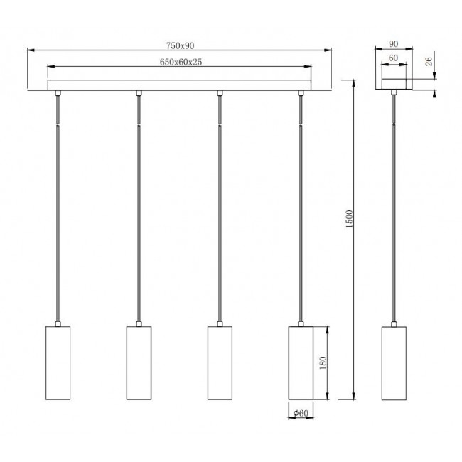 Φωτιστικό Τετράφωτο GU10 Μάυρο Marley 312400432 TRIO LIGHTING