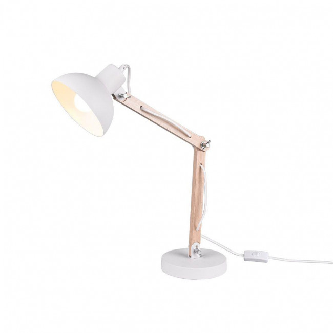 Φωτιστικό Γραφείου E27 Λευκό Και Ξύλο Kimi 508300131 TRIO LIGHTING