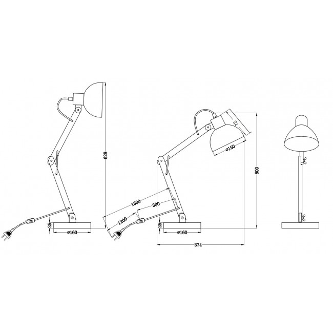 Φωτιστικό Γραφείου E27 Λευκό Και Ξύλο Kimi 508300131 TRIO LIGHTING
