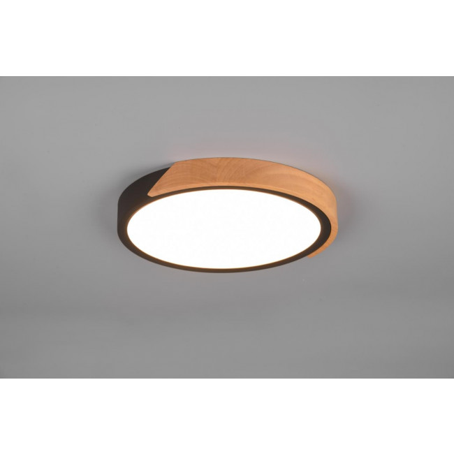 Πλαφονιέρα LED 20W 3000k Μαύρο Και Ξυλό Jano R67201132 RL LIGHTING
