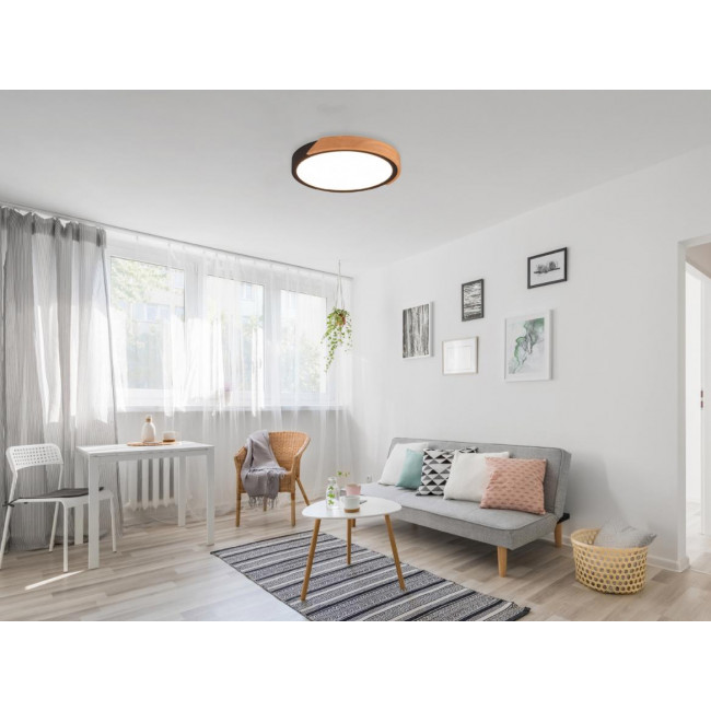 Πλαφονιέρα LED 20W 3000k Μαύρο Και Ξυλό Jano R67201132 RL LIGHTING