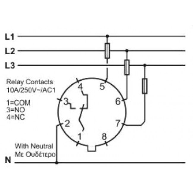 Επιτηρητής Τριφασικός Για Ασυμμετρίας/Απώλειας PT433-8 PELC