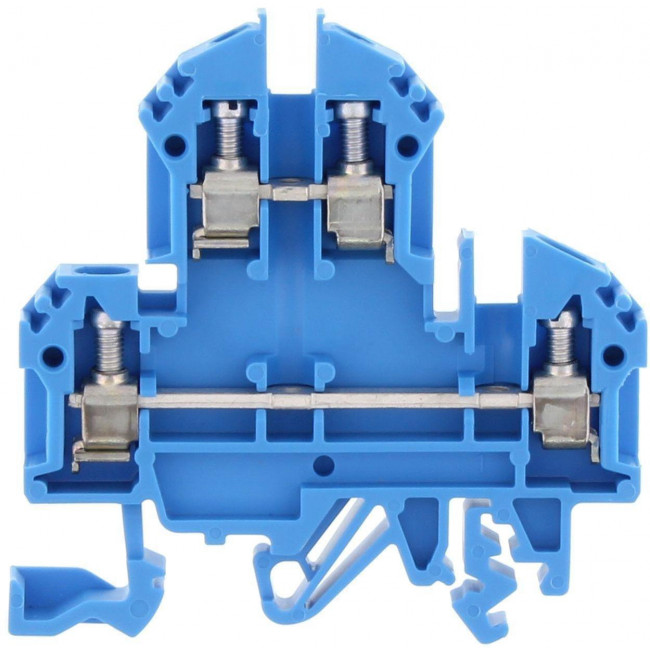 Κλέμμα Ράγας 4mm² Δυόροφη Μπλέ RKD 4 BU CONTACLIP