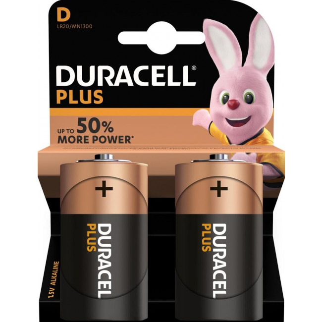 Μπαταρία Αλκαλική LR20 D (Blister 2τμχ) PLUS POWER DURACELL