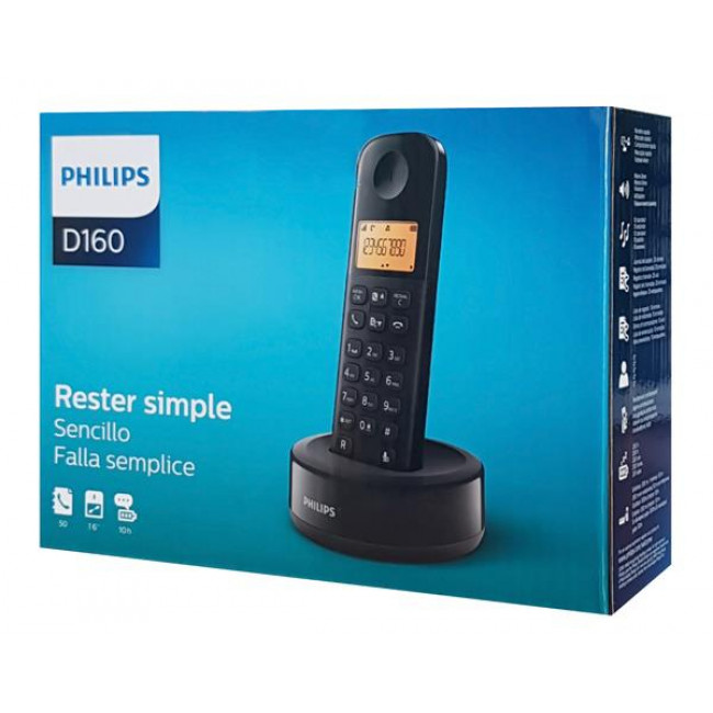 Τηλέφωνο Ασύρματο Μαύρο D1601B/34 PHILIPS