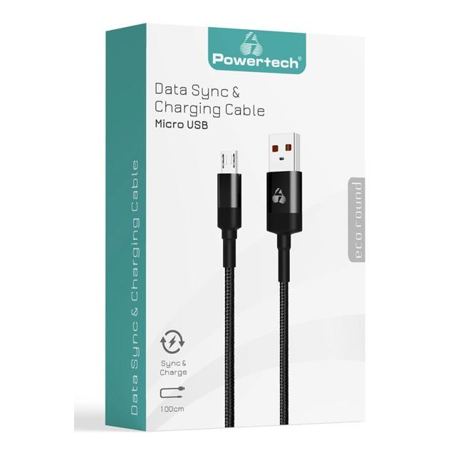 Καλώδιο Φόρτισης USB TypeA Σε Micro USB 1m Μαύρο PTR-0080 POWERTECH