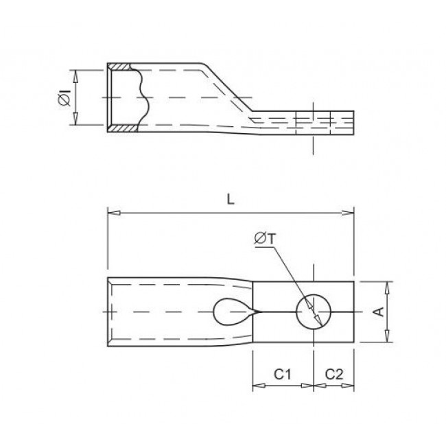 Ακροδέκτης Κως Πρέσσας Β.Τ. 70mm² Με Οπή 8mm TPE-70/8 SOFAMEL
