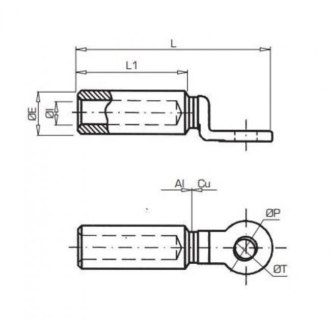 Ακροδέκτης Κως Πρέσσας Διμεταλλικός Β.Τ. 35mm² Με Οπή 12.8mm TBF-35 SOFAMEL