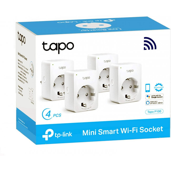 Αντάπτορας Ρεύματος Σετ 4 Τεμαχίων Wi-Fi TAPO-P100 V1.2 TP-LINK