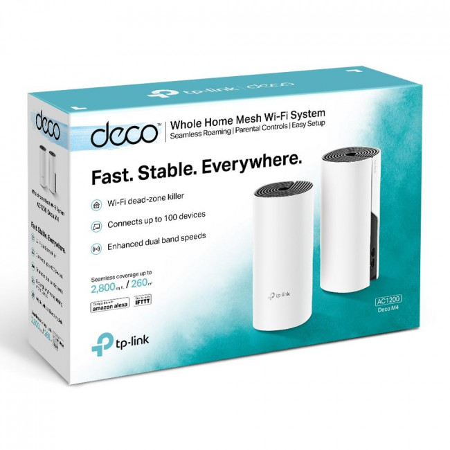 Access Point Dual Band Mesh AC1200 Deco M4 (2-Pack) V2.0 TP-LINK
