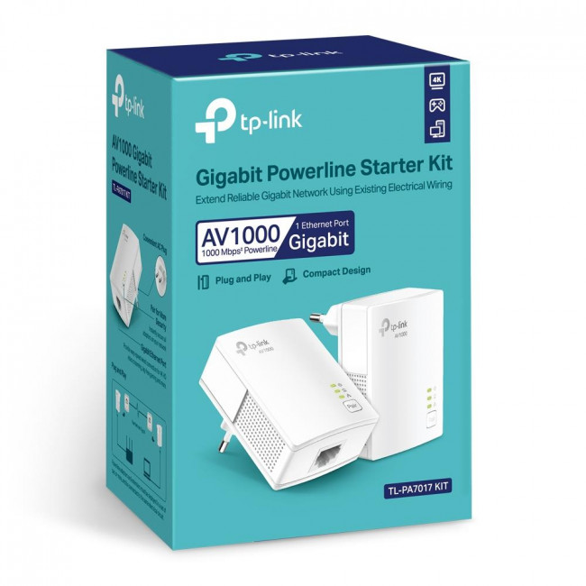 Powerline Extender Starter Kit AV1000 TL-PA7017 KIT V4.0 TP-LINK
