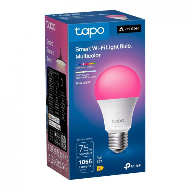 Λάμπα LED Κλασική 8.6W E27 RGB+Tunable White WiFi TAPO-L535E V3.2 TP-LINK
