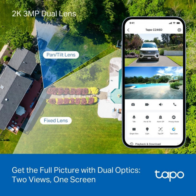 Κάμερα Dual Pan/Tilt Wi-Fi 3MP, Με Φακό 2.8mm & 6.0mm Tapo C246D V1.0 TP-LINK