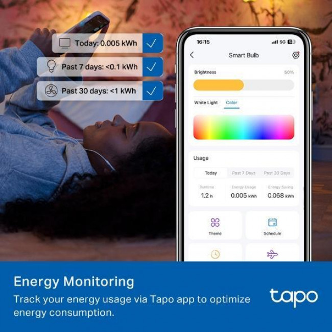 Λάμπα LED Κλασική 4.8W E14 RGB+Tunable White WiFi TAPO L430C V1.0 TP-LINK
