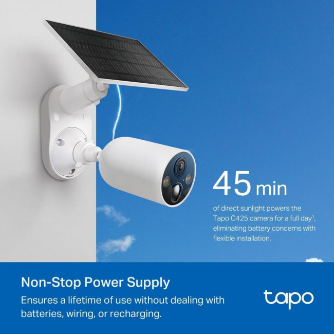 Κάμερα Bullet Wi-Fi 4MP, Με Φακό 2.1mm Και Ηλιακό Πανελ Tapo C425 KIT V1.2 TP-LINK