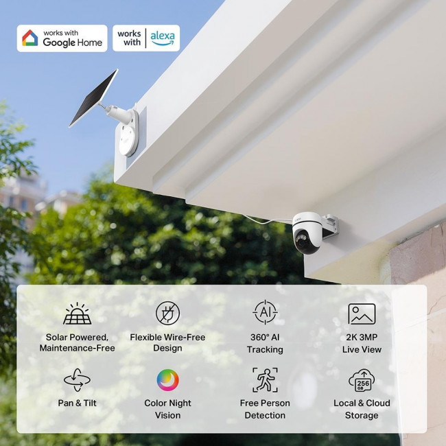 Κάμερα Pan/Tilt Wi-Fi 3MP, Με Φακό 4.0mm Και Ηλιακό Πανελ Tapo C610 KIT V1.0 TP-LINK