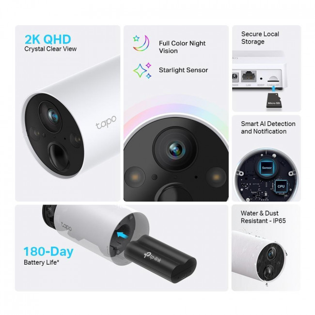 Κάμερα Bullet Wi-Fi 3MP, Με Φακό 3.17mm Και Hub H200 Tapo C420S1 TP-LINK