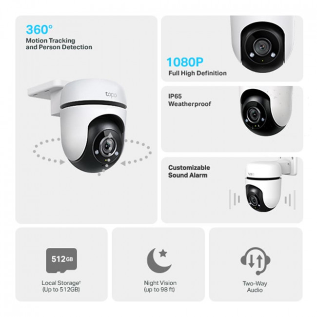Κάμερα Pan/Tilt Wi-Fi 1080p , Με Φακό 3.9mm Tapo C500 V1.0 TP-LINK
